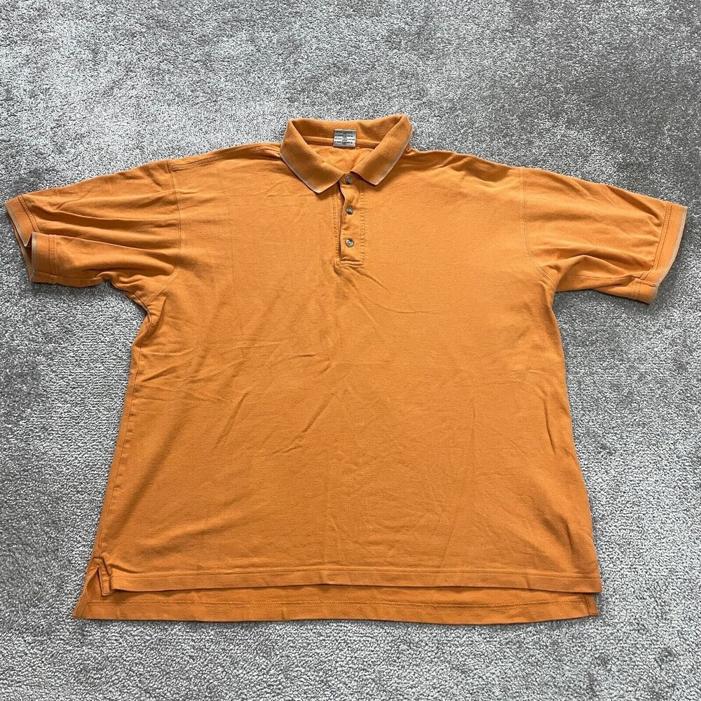 Columbia Polo Shirt Mens 2XL Orange Cotton Short Sleeve Casual Outdoor Fishing